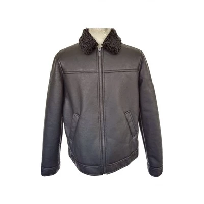 Faux shearling duga jakna crna